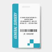 Carte de badge d'identification de photo d'infirmi (Arrière)