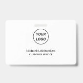 Carte de badge d'identification | Logo blanc du pe (Arrière)