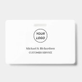Carte de badge d'identification | Logo blanc du pe (Avant)