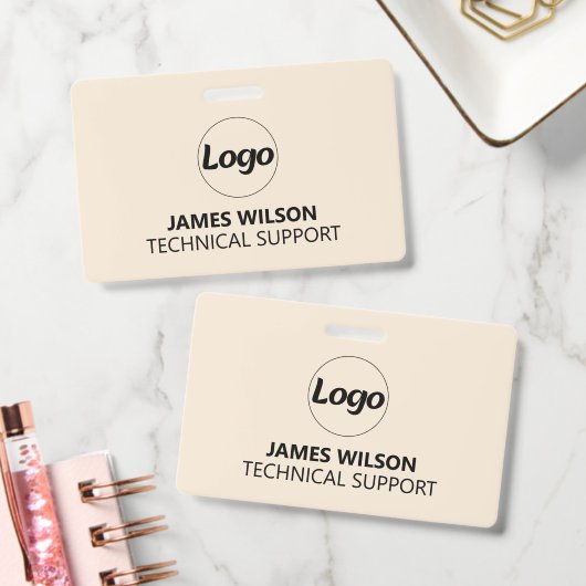 Carte de badge d'identification | Logo du personne (Bureau)
