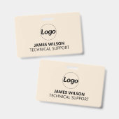 Carte de badge d'identification | Logo du personne (Avant & arrière)