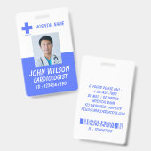 Carte de badge d'identification photo d'infirmière (Avant & arrière)