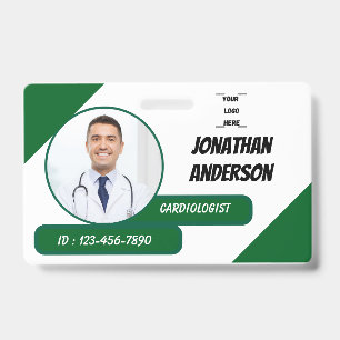 Carte de badge d'identification photo d'infirmière