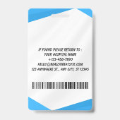 Carte de badge d'identification photo d'infirmière (Arrière)