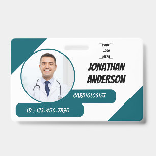 Carte de badge d'identification photo d'infirmière