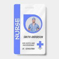 Carte de badge d'identification photo d'infirmière
