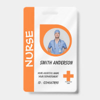 Carte de badge d'identification photo d'infirmière