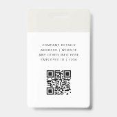Carte de badge nominatif | Badge d'identification (Arrière)
