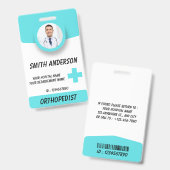 Carte de badge photo d'infirmière de soins de sant (Avant & arrière)