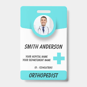 Carte de badge photo d'infirmière de soins de sant