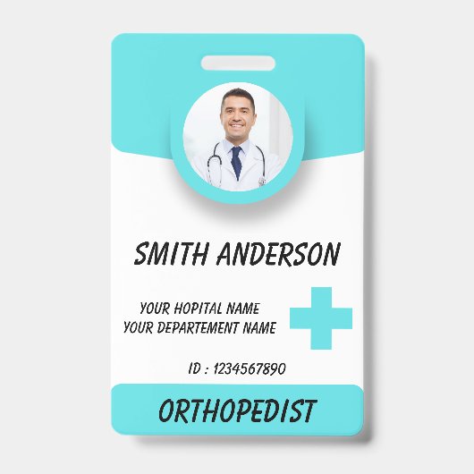 Carte de badge photo d'infirmière de soins de sant (Avant)