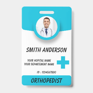 Carte de badge photo d'infirmière de soins de sant