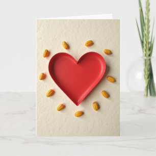 Carte de bague à cœur minimaliste