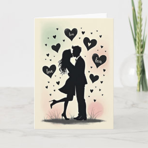 Carte de baiser d'amour romantique