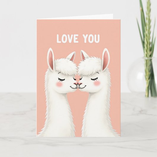 Carte de baiser Je t'aime lama (Devant)