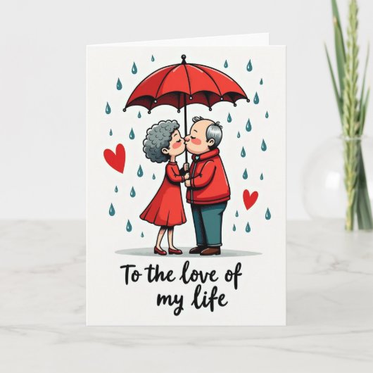 Carte de baiser romantique de l'amour de ma vie (Devant)