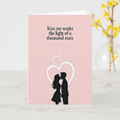 Carte de baiser romantique sous les étoiles (Fleur jaune)