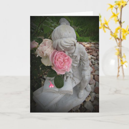 Carte de baiser Rose à pensée spéciale (Fleur jaune)