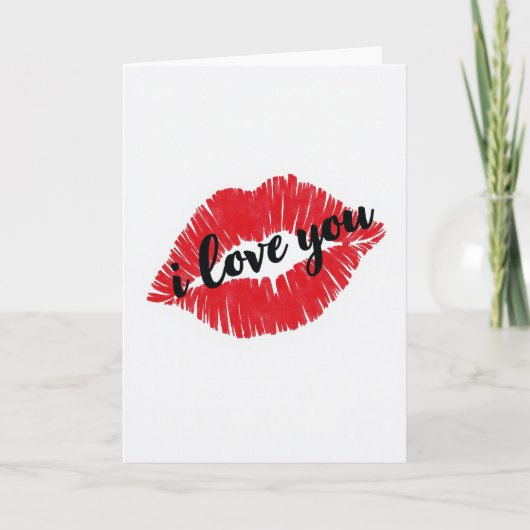 Carte de baiser simple je t'aime (Devant)
