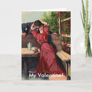 Carte de baiser vintage Valentines Couple