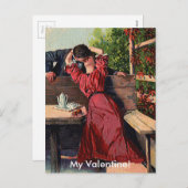 Carte de baiser vintage Valentines Couple (Devant / Derrière)