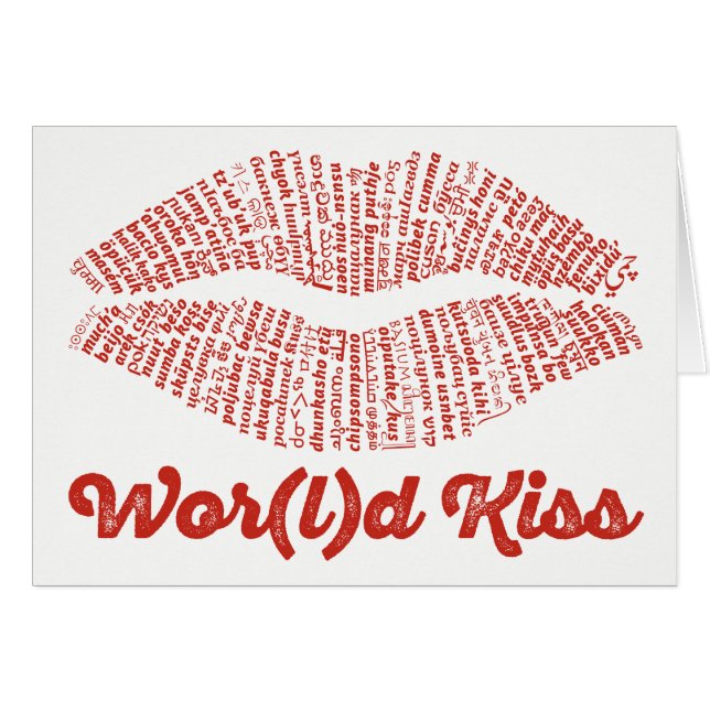 Carte de baiser Wor(l)d (Devant Horizontal)