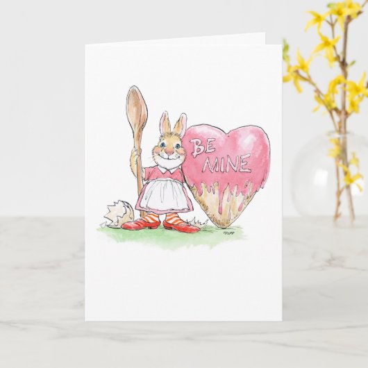 Carte de Baker Lapin de la Saint-Valentin (Fleur jaune)