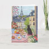 Carte de balcon parisien petit-déjeuner Tour Eiffe (Devant)