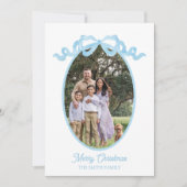 Carte de balise Blue Ribbon Watercolor Holiday (Devant)