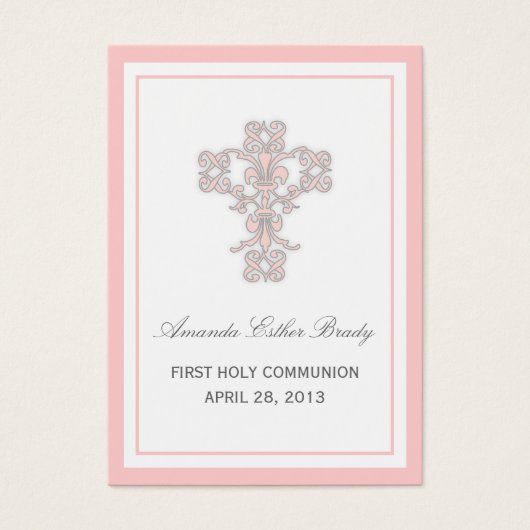 Carte de balise Elegant Cross in Pink Favor (Devant)