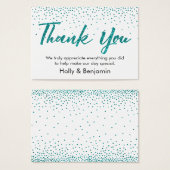 Carte de balise Favoriser Confetti Script Merci Co (Devant & derrière)