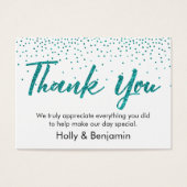 Carte de balise Favoriser Confetti Script Merci Co (Devant)