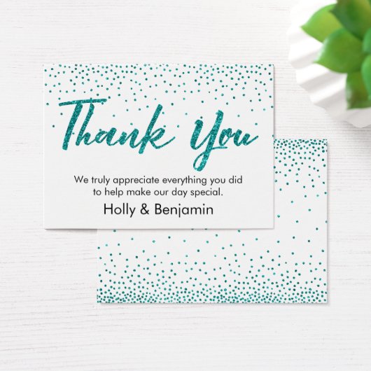 Carte de balise Favoriser Confetti Script Merci Co (Bureau)