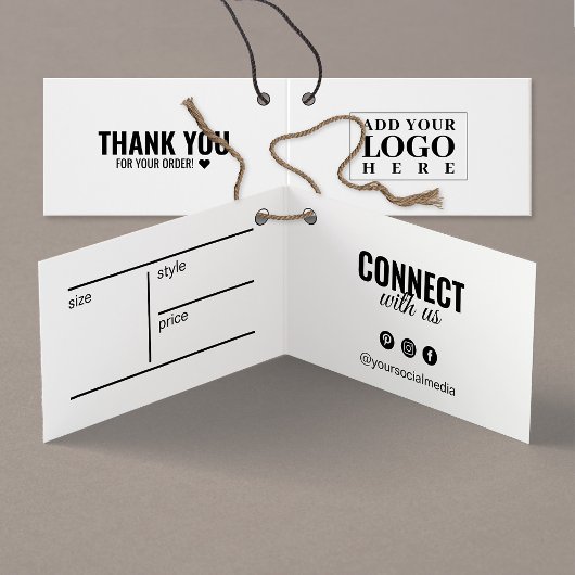 Carte de balise Hang blanc pour vêtements pliés mo