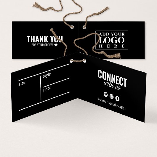 Carte de balise Hang Noir de vêtements pliés