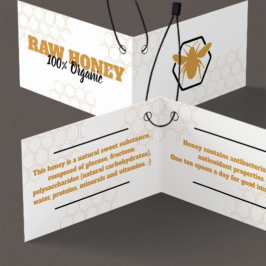 Carte de balise Hang pour vêtements blancs de miel