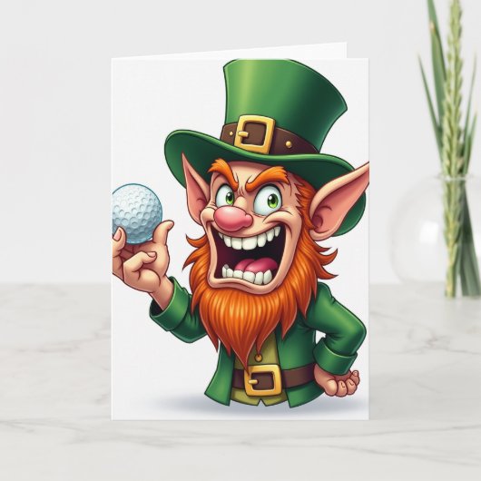 Carte de balle de golf Lucky Leprechaun (Devant)