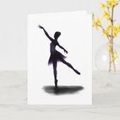 Carte de ballerine "Practice Makes Perfect" - viol (Fleur jaune)