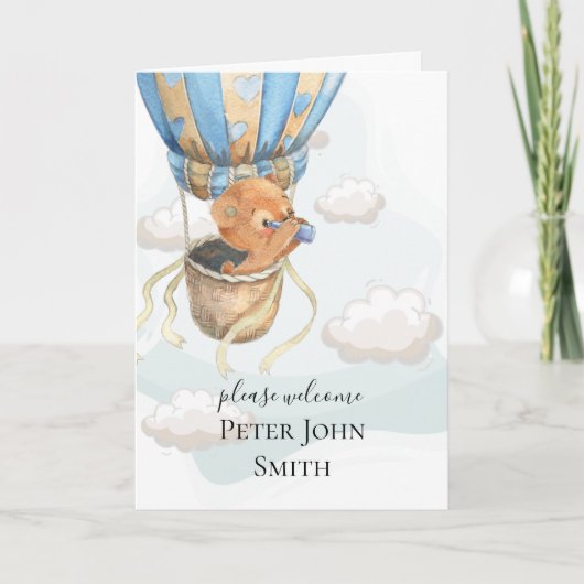 Carte de ballon à air chaud Teddy Bear (Devant)