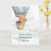 Carte de ballon à air chaud Teddy Bear (Fleur jaune)