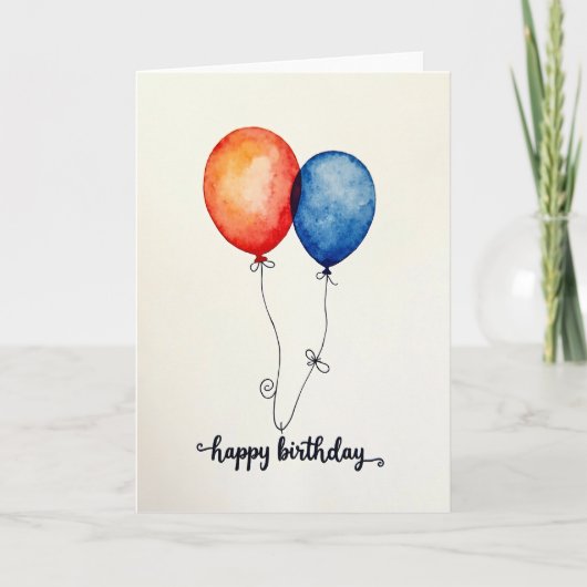 Carte de ballon à aquarelle joyeuse (Devant)