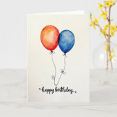 Carte de ballon à aquarelle joyeuse (Fleur jaune)