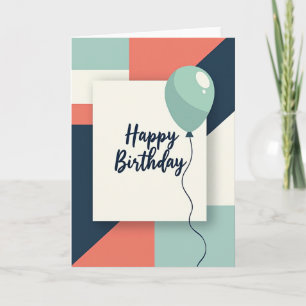 Carte de ballon d'anniversaire moderne
