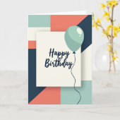 Carte de ballon d'anniversaire moderne (Fleur jaune)