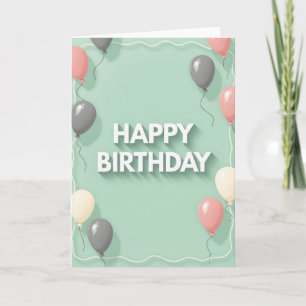Carte de ballon d'anniversaire sereine