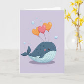 Carte de ballon de baleine sincère (Fleur jaune)