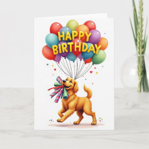 Carte de ballon de chiot joueur