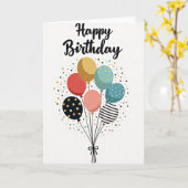 Carte de ballon de fête (Fleur jaune)