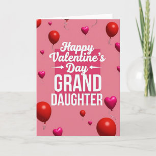 Carte de ballon de la Saint-Valentin pour petite-f