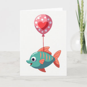 Carte de ballon de poisson heureux